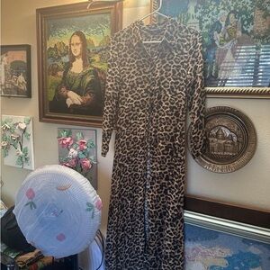 Zara Brown Leopard Long Sleeve Dress